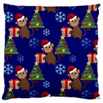 Christmas Monkey emoji Large Cushion Case (Two Sides)