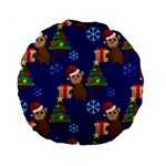 Christmas Monkey emoji Standard 15  Premium Round Cushion 