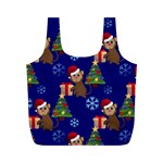 Christmas Monkey emoji Full Print Recycle Bag (M)