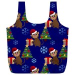 Christmas Monkey emoji Full Print Recycle Bag (XL)