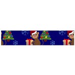 Christmas Monkey emoji Flano Scarf (Small)