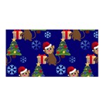 Christmas Monkey emoji Satin Wrap