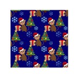 Christmas Monkey emoji Small Satin Scarf (Square)