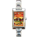 hipster Burger Rectangle Italian Charm Watch