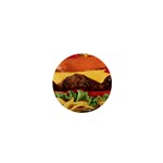 hipster Burger 1  Mini Button