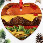 hipster Burger Ornament (Heart)