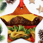 hipster Burger Ornament (Star)