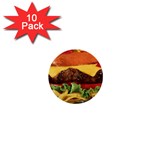 hipster Burger 1  Mini Button (10 pack) 