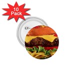 hipster Burger 1.75  Button (10 pack) 