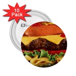 hipster Burger 2.25  Button (10 pack)