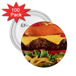 hipster Burger 2.25  Button (100 pack)