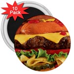 hipster Burger 3  Magnet (10 pack)