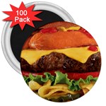 hipster Burger 3  Magnet (100 pack)