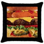 hipster Burger Throw Pillow Case (Black)