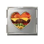 hipster Burger Mega Link Heart Italian Charm (18mm)