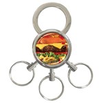 hipster Burger 3-Ring Key Chain