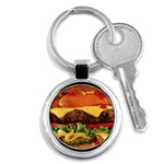 hipster Burger Key Chain (Round)