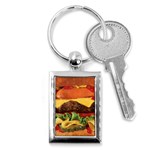 hipster Burger Key Chain (Rectangle)