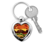 hipster Burger Key Chain (Heart)