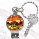 hipster Burger Nail Clippers Key Chain