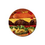 hipster Burger Rubber Round Coaster (4 pack)