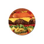 hipster Burger Magnet 3  (Round)