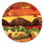 hipster Burger Magnet 5  (Round)