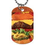 hipster Burger Dog Tag (One Side)