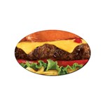 hipster Burger Sticker Oval (10 pack)