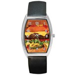 hipster Burger Barrel Style Metal Watch