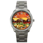 hipster Burger Sport Metal Watch