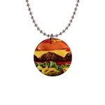 hipster Burger 1  Button Necklace