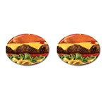 hipster Burger Cufflinks (Oval)