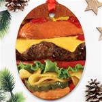 hipster Burger Oval Ornament (Two Sides)