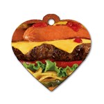 hipster Burger Dog Tag Heart (One Side)