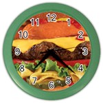 hipster Burger Color Wall Clock