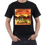 hipster Burger Men s T-Shirt (Black)