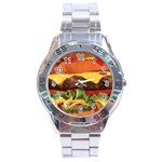 hipster Burger Stainless Steel Analogue Watch