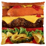 hipster Burger Large Cushion Case (One Side)