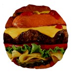 hipster Burger Large 18  Premium Round Cushion 