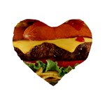 hipster Burger Standard 16  Premium Heart Shape Cushion 