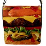 hipster Burger Flap Closure Messenger Bag (S)