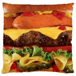 hipster Burger Large Flano Cushion Case (One Side)