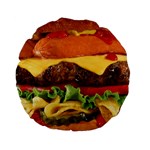 hipster Burger Standard 15  Premium Flano Round Cushion 