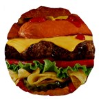 hipster Burger Large 18  Premium Flano Round Cushion 