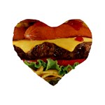 hipster Burger Standard 16  Premium Flano Heart Shape Cushion 