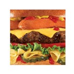 hipster Burger Small Satin Scarf (Square)