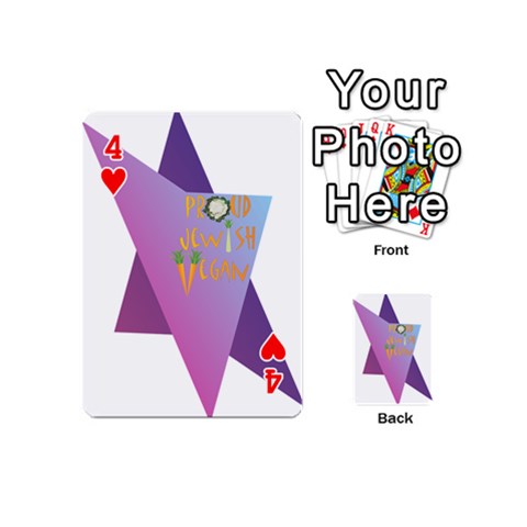 Jewish Veg01 12 7 2015 Playing Cards 54 (Mini) from ArtsNow.com Front - Heart4