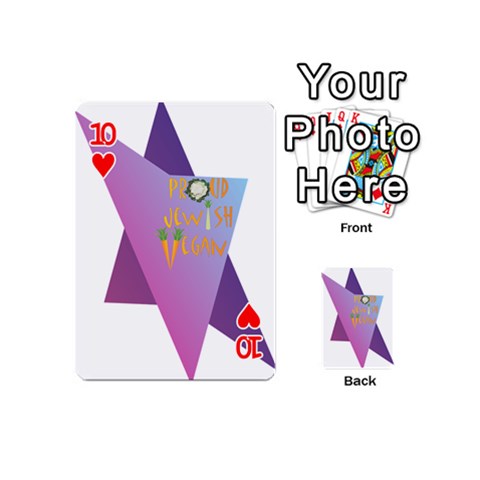 Jewish Veg01 12 7 2015 Playing Cards 54 (Mini) from ArtsNow.com Front - Heart10