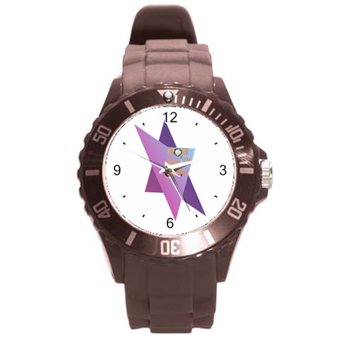 Jewish Veg01 12 7 2015 Round Plastic Sport Watch (L) from ArtsNow.com Front